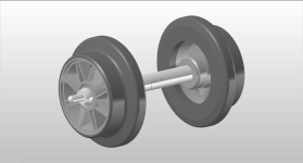 NPE NZ33287 - H0 Radsatz-Doppelspeiche Grau - Ø 10 mm (Zapfenlager)